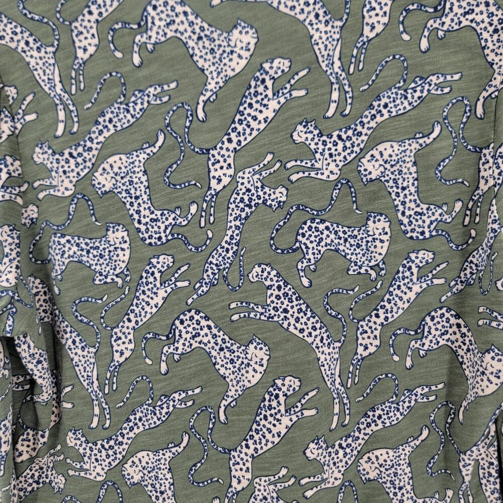 Boden Dress Womens 10 Green Leopard Print Naomi Relaxed Jersey Knit Pockets - Picture 11 of 11